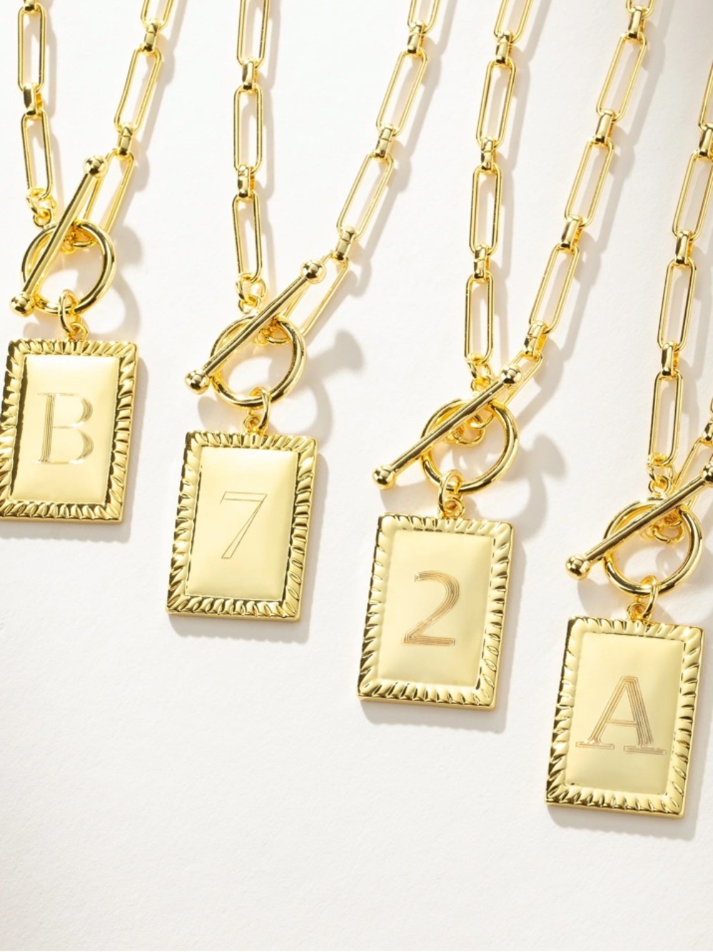 Uncommon James Gold Paperclip Chain Necklace with Number 6 Pendant